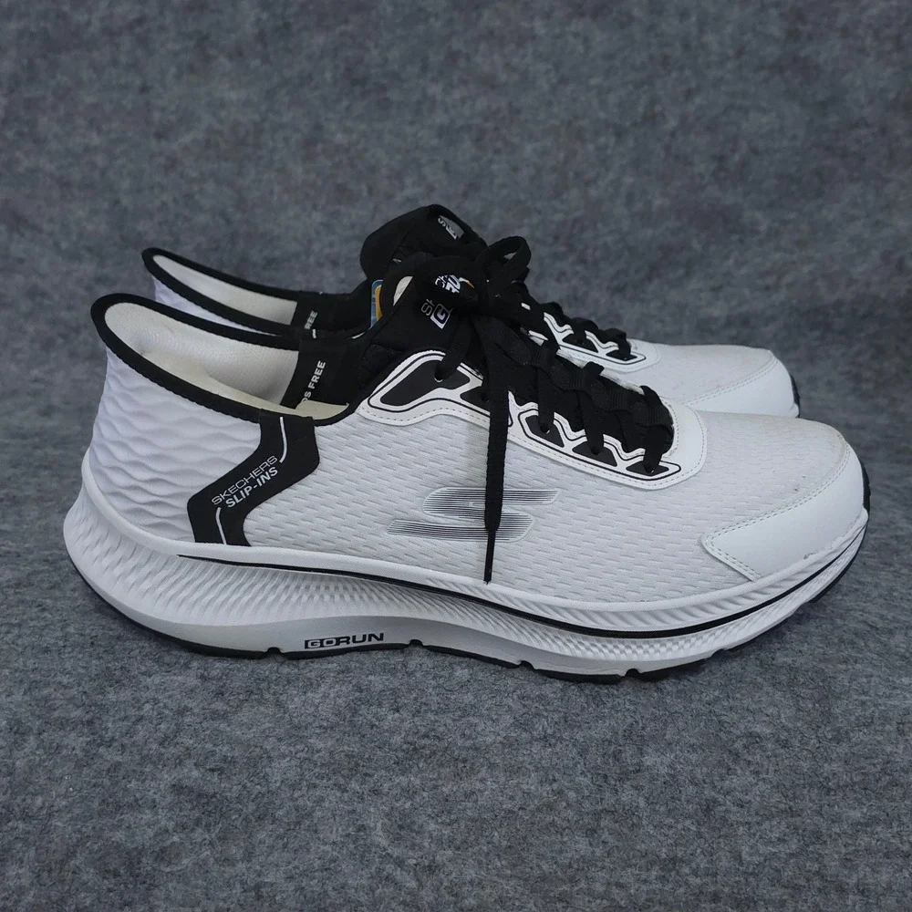 Skechers Mens Hands Free Slip-ins Go Run Consistent 2.0 size 13 White‎ Black